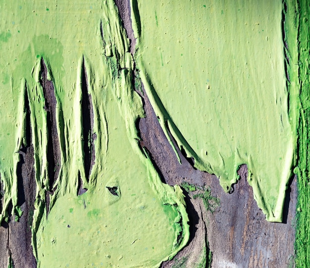 Fondo de madera con pintura verde picada