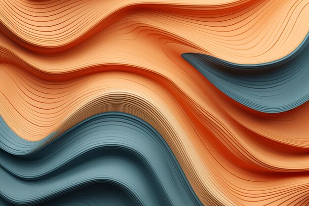 Fondo de madera de remolino ondulado de ondas abstractas 3D