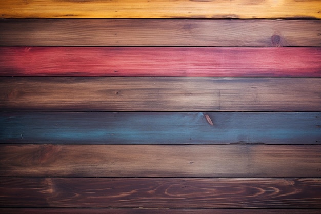 Foto fondo de madera vacío con colores vívidos