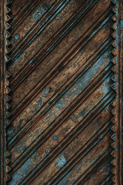 Fondo de madera vintage con pintura azul desconchada