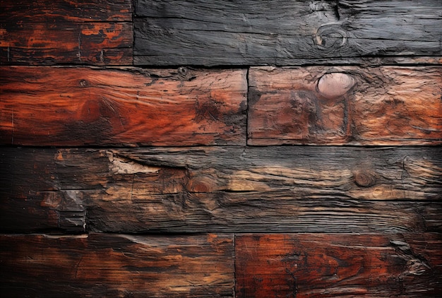 Fondo de madera vintage Tablones que forman una pared IA generativa