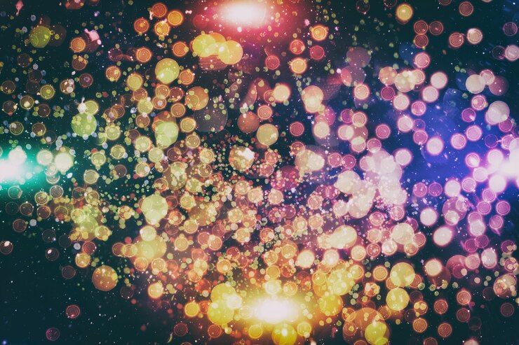 Foto fondo mágico con color fondo festivo con bokeh natural y luces doradas brillantes. fondo mágico de la vendimia