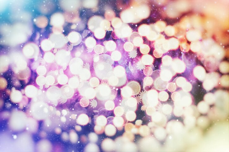 Foto fondo mágico vintage con color fondo festivo con bokeh natural y luces doradas brillantes.