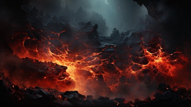 Fondo de magma caliente