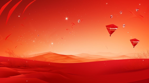 El fondo de Makar Sankranti en rojo