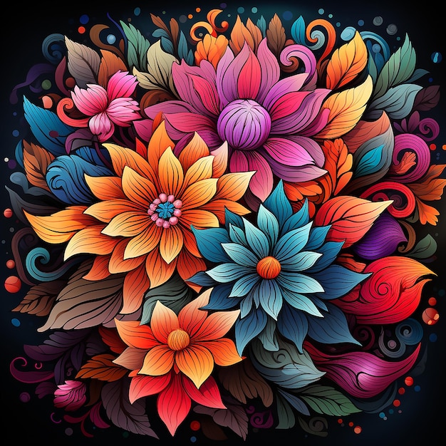 Fondo de mandala de flores