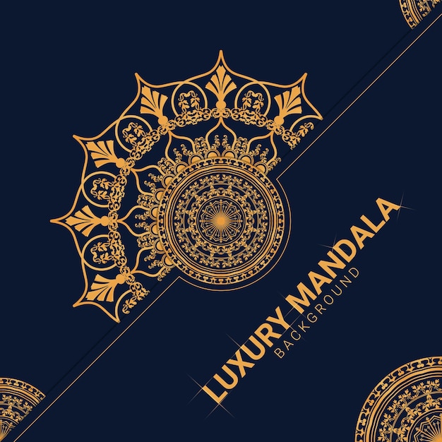 Fondo de mandala de lujo con patrón de arabesco dorado Mandala para imprimir folleto de portada de póster