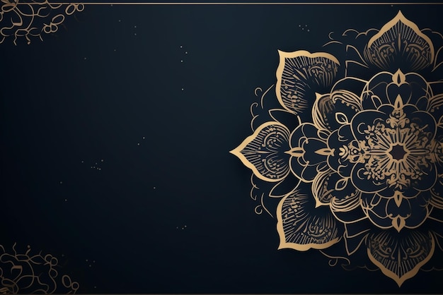 Fondo de mandala de lujo con patrón arabesco dorado