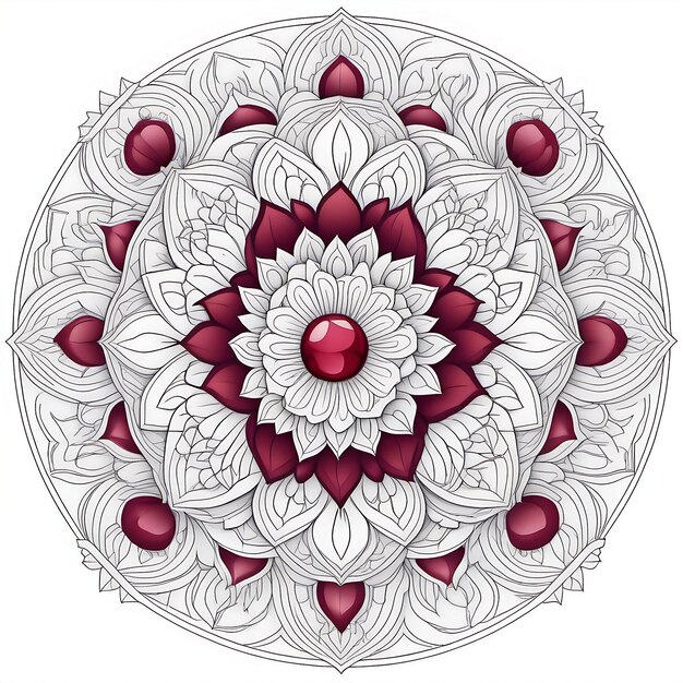 Fondo de mandala de lujo con patrón de colores arabescos de fondo blanco generativo ai