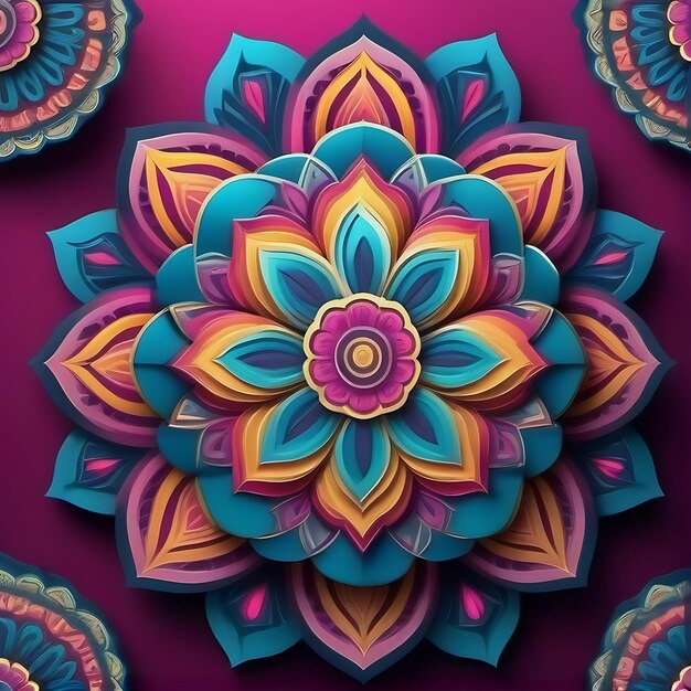 Foto fondo de mandala de lujo con patrón generativo de colores arabescos
