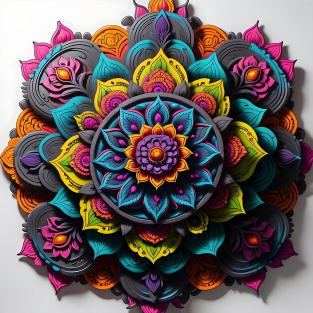 Foto fondo de mandala de lujo con patrón generativo de colores arabescos