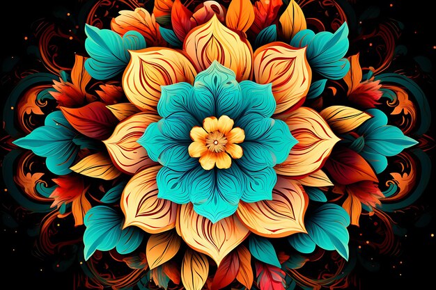 Fondo de mandala con motivo decorativo floral