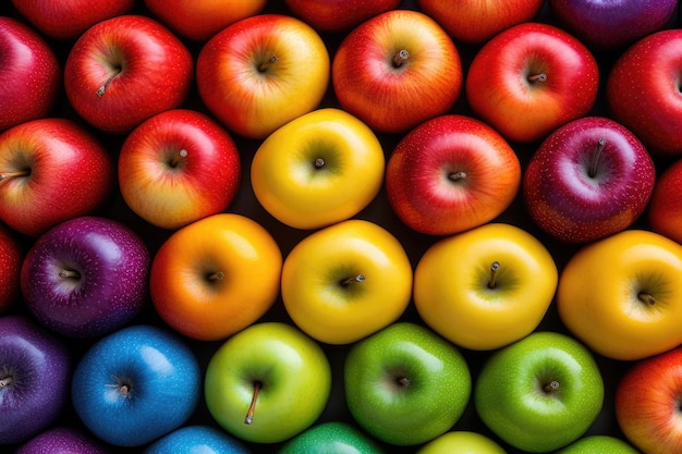 Fondo de manzanas arcoiris