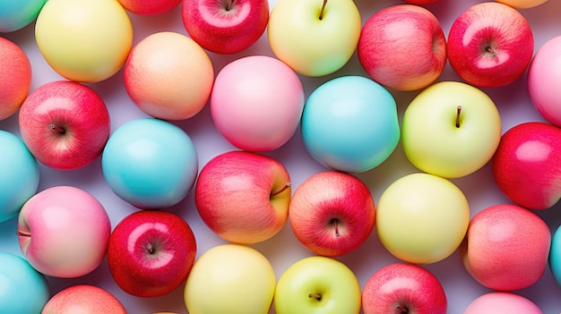 El fondo de las manzanas en colores pastel