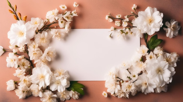 Fondo de maqueta de plantilla de invitación floral minimalista