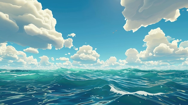 Fondo de mar de dibujos animados en 3D para niños y animación por IA generativa