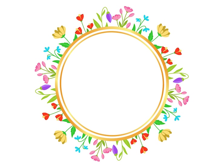 Foto fondo de marco de círculo de flor de verano