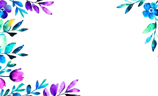 Foto fondo de marco de flor de acuarela animada