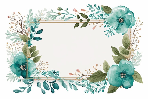 Foto fondo con marco floral en acuarela