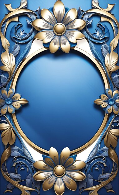 Fondo De Marco Floral Azul Hermoso