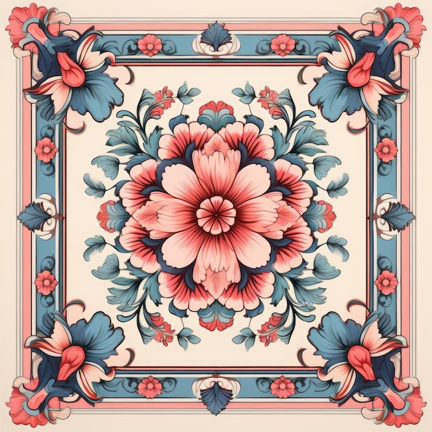 Fondo de marco floral de ilustración floral acuarela