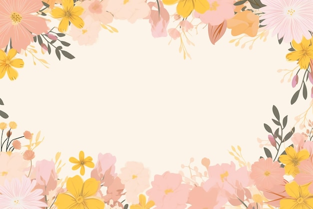 Fondo de marco floral pintado a mano