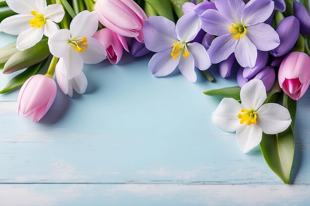 El fondo del marco de las flores de primavera de arte