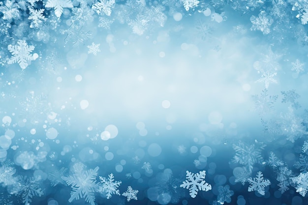 Fondo de marco de maqueta de tarjeta de invierno de Navidad nevada IA generativa