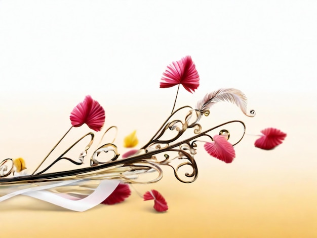 Fondo de mariposa floral de flor de mejor calidad modelo de estandarte de imagen de papel de pared hiperrealista
