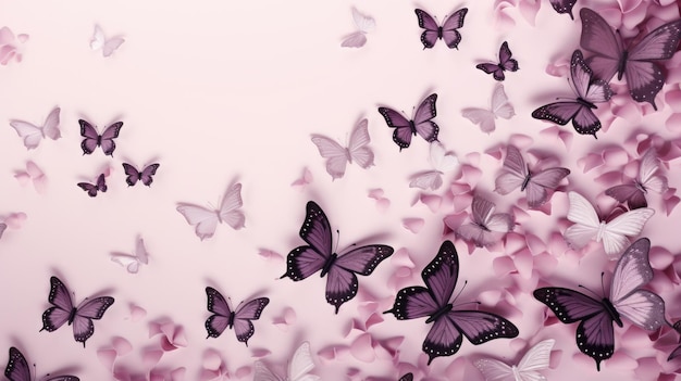 Fondo con mariposas en color morado