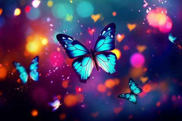 Foto el fondo de las mariposas coloridas