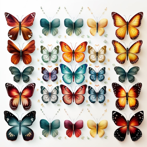 Fondo de Mariposas con Diferentes Colores