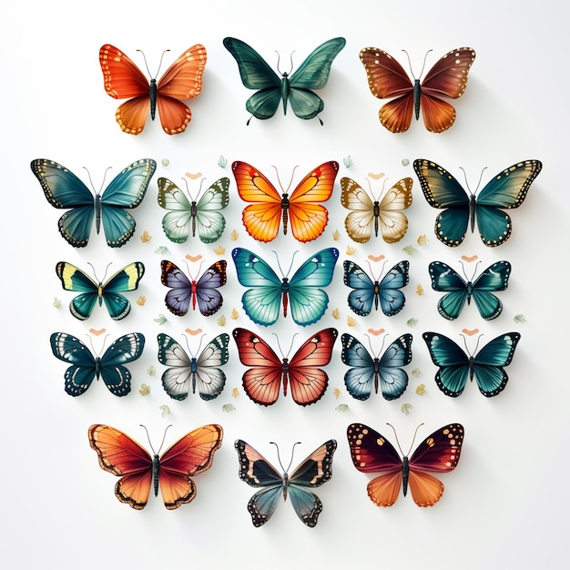 Fondo de Mariposas con Diferentes Colores