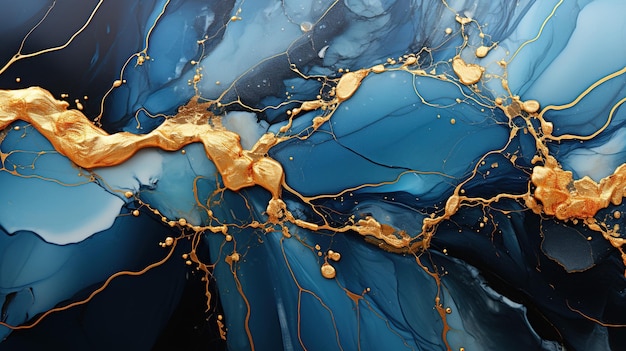 Fondo de mármol abstracto Textura y papel pintado de oro turquesa brillante