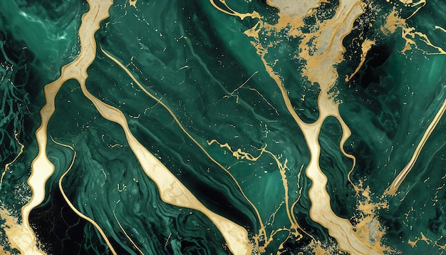 fondo de mármol abstracto verde oscuro y dorado