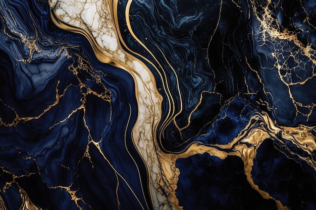 Fondo de mármol azul oscuro y dorado Textura de piedra de mármol de lujo Telón de fondo de invitación