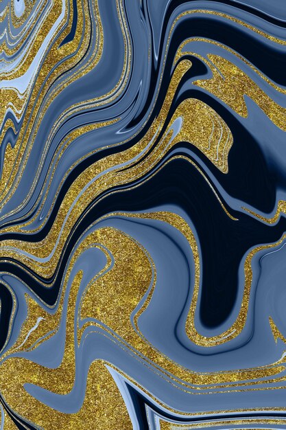 Fondo de mármol azul oscuro con revestimiento dorado