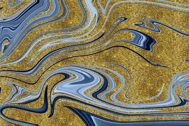 Fondo de mármol azul oscuro con revestimiento dorado