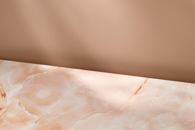 Fondo de mármol beige rosa mínimo de escena vacía en blanco para la presentación del producto Diseño de pared beige