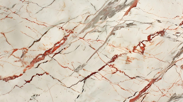 Fondo de mármol blanco con venas rojas superficie de textura de piedra natural