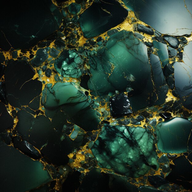 Foto fondo de mármol verde oscuro y dorado