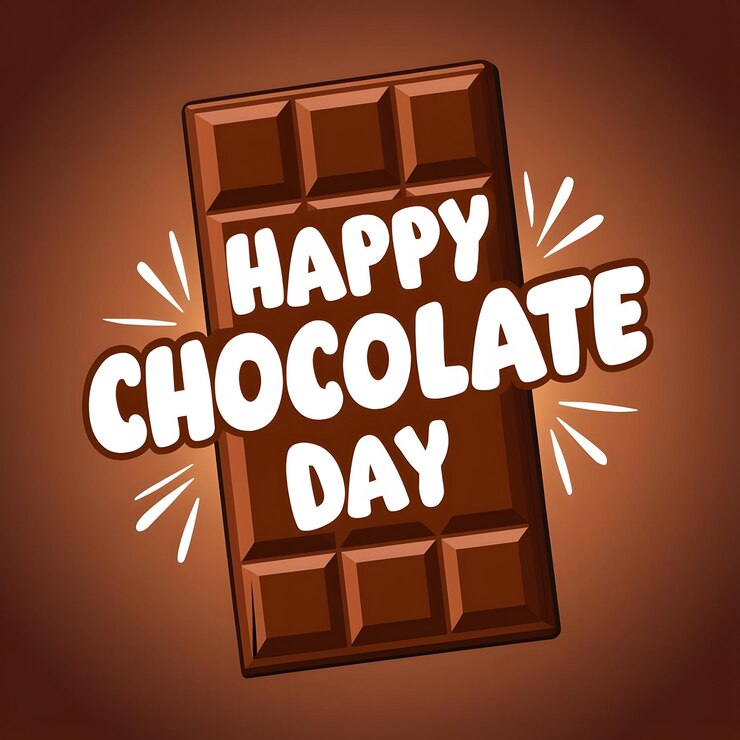 Foto un fondo marrón con una barra de chocolate escrita en letras blancas