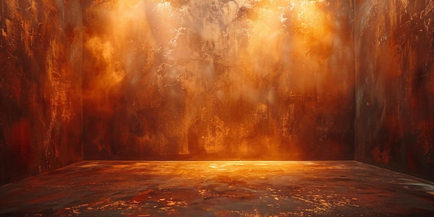Fondo marrón y naranja abstracto de una sala de estudio con espacio de copia y iluminación de estudio capturado
