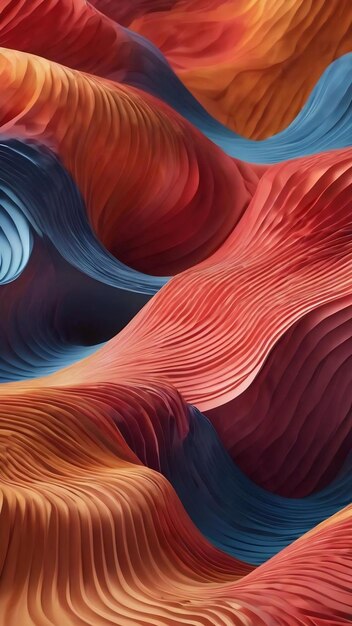 Fondo mate con una impresión tridimensional ondas y rayas ilustración 3d renderización 3d