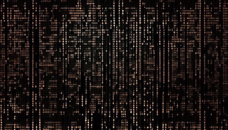 Foto fondo de la matriz de código binario digital