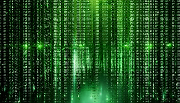 Foto fondo de matriz verde ai generado