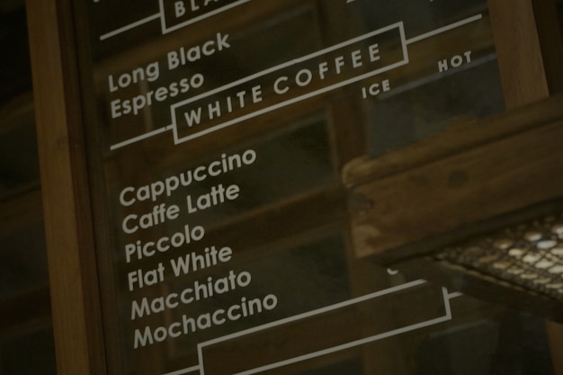 Fondo de menú de café