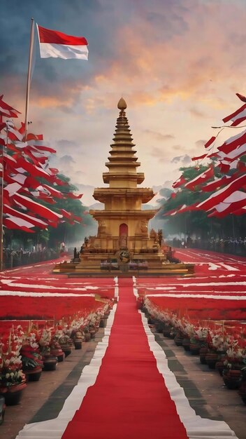 Foto el fondo de merah putih es el día de la independencia de indonesia.