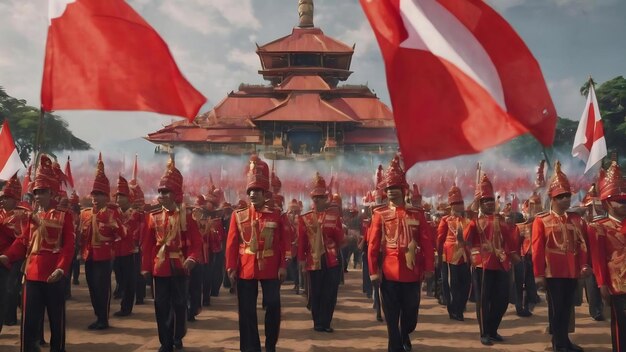 Foto el fondo de merah putih es el día de la independencia de indonesia.