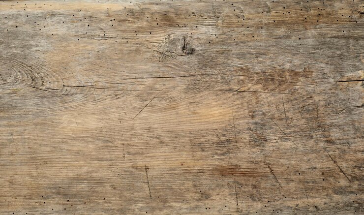 Fondo de mesa de cocina rústica de madera marrón, vista superior